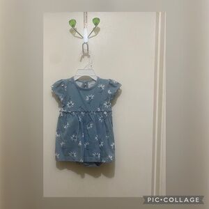 Carter's Blue Baby Dress with White Floral Design